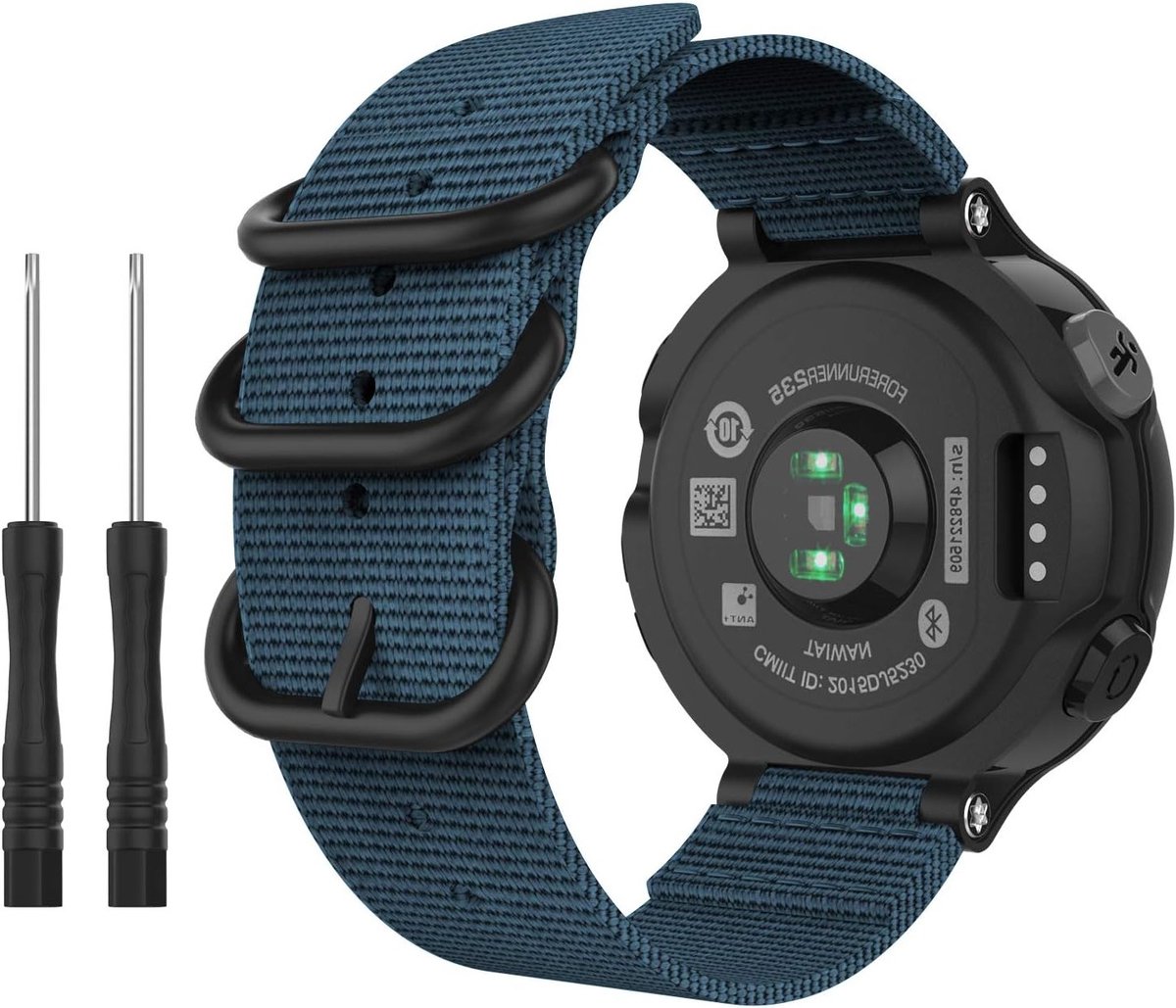 Verstelbare Nylon Vervangband voor Garmin Forerunner 235, 220, 230, 620, 630 en 735XT - Comfortabele en Duurzame Sporthorlogeband voor Actieve Gebruikers
