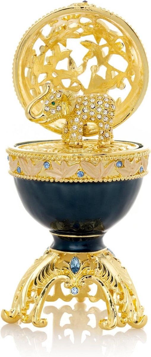 Decoratieve Doos - Snuisterij Doos - Kleine Spullen Opbergen - Handgemaakt Met Kristallen - 96 Ons - Goud