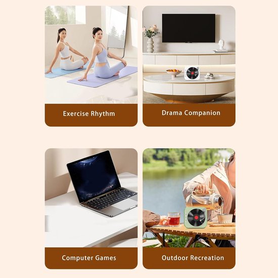 Platenspeler met luidspreker, retro hifi stereo Bluetooth-luidspreker met 3 afspeelmodi, draagbare draadloze platenspeler voor thuis, slaapkamer en kantoor. — afbeelding 2