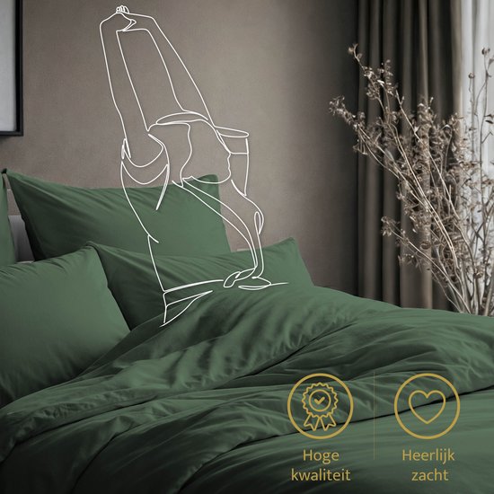 Lavea® Kussenslop 40x40 cm, 1 stuk - Kussenhoes van 100% katoen, zacht en ademend met YKK-ritssluiting, OEKO-TEX gecertificeerd - Olijfgroen van Lavea — afbeelding 4
