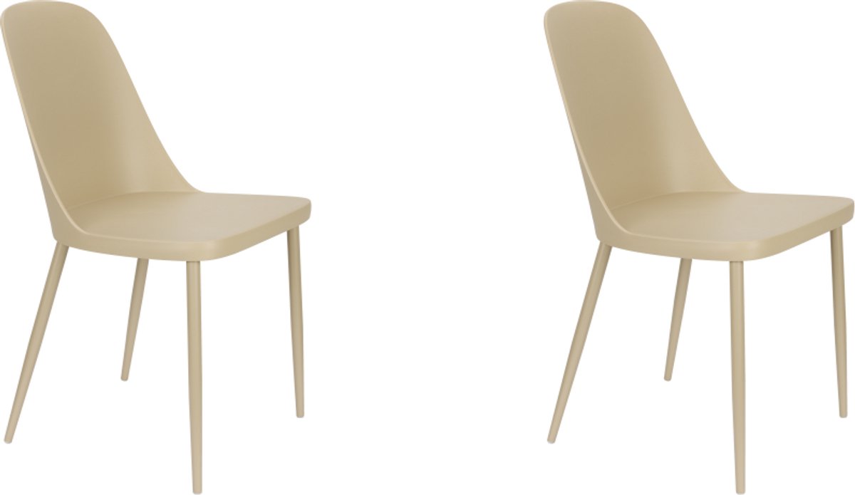 Novel Collection - Eetkamerstoel Pip - Beige - 54x46x85 cm - Set van 2