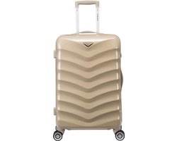 Decent EXCLUSIVO-ONE Grote maat koffer 77 × 48 × 28 - Reiskoffer met wielen - Lichtgewicht koffer - Reiskoffer groot - Veilig TSA Cijferslot - Champagne