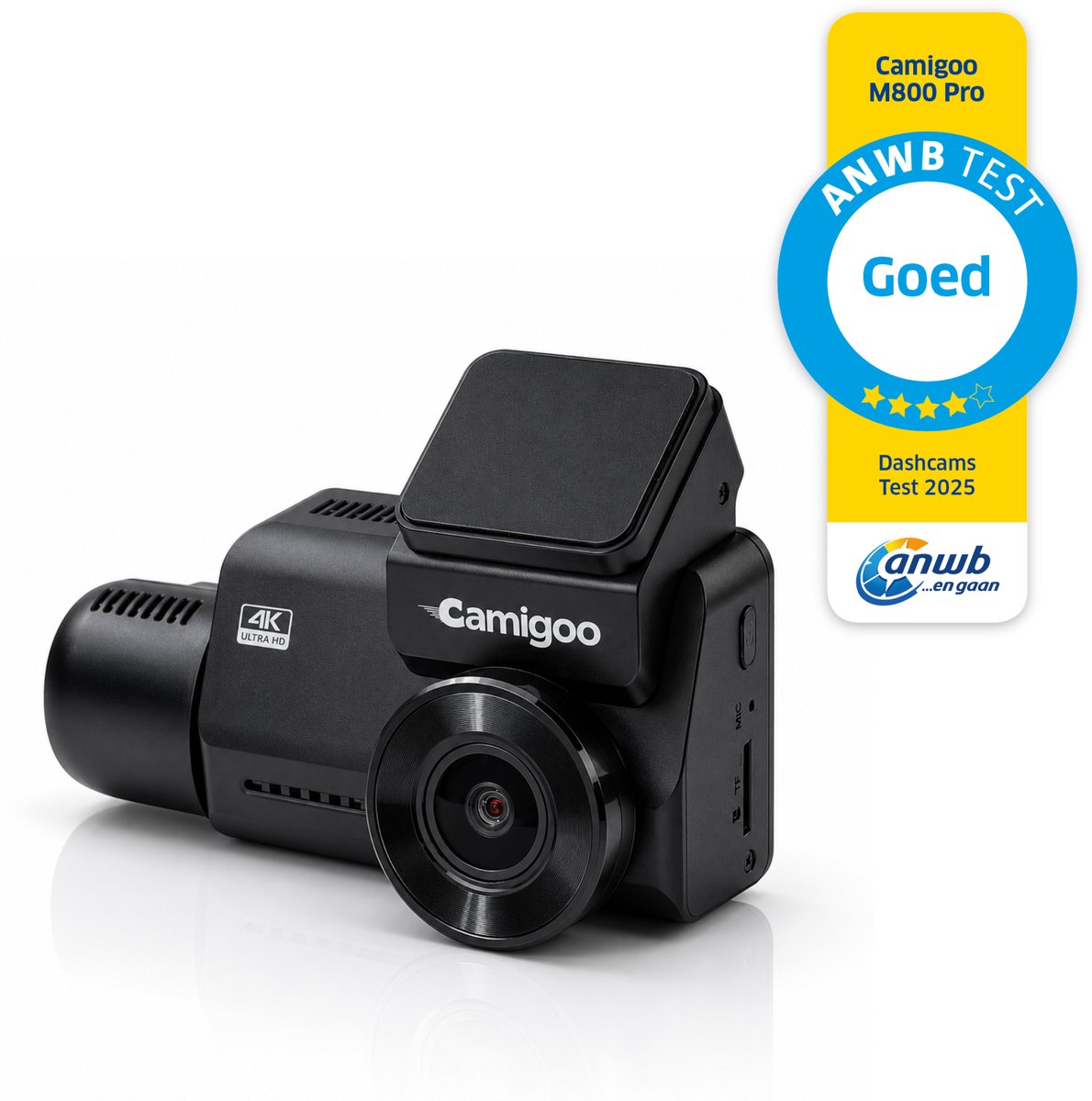 Camigoo® M800 Pro - Triple Dashcam - Dashcam Voor Auto - Ultra 4K, 2K & Full HD - Voor, Achter & Binnen Camera - Door ANWB Getest - WiFi & GPS - SONY Sensor - 64GB SD Kaart - Parkeermonitor - Time Lapse - IR Nachtzicht - NL Handleiding + Systeem