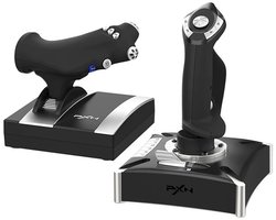PXN 2119 Pro - HOTAS Flightstick - Throttle & Joystick Set - Realistische Flight Simulator Besturing - Programmeerbare Knoppen - USB - PC - Zwart