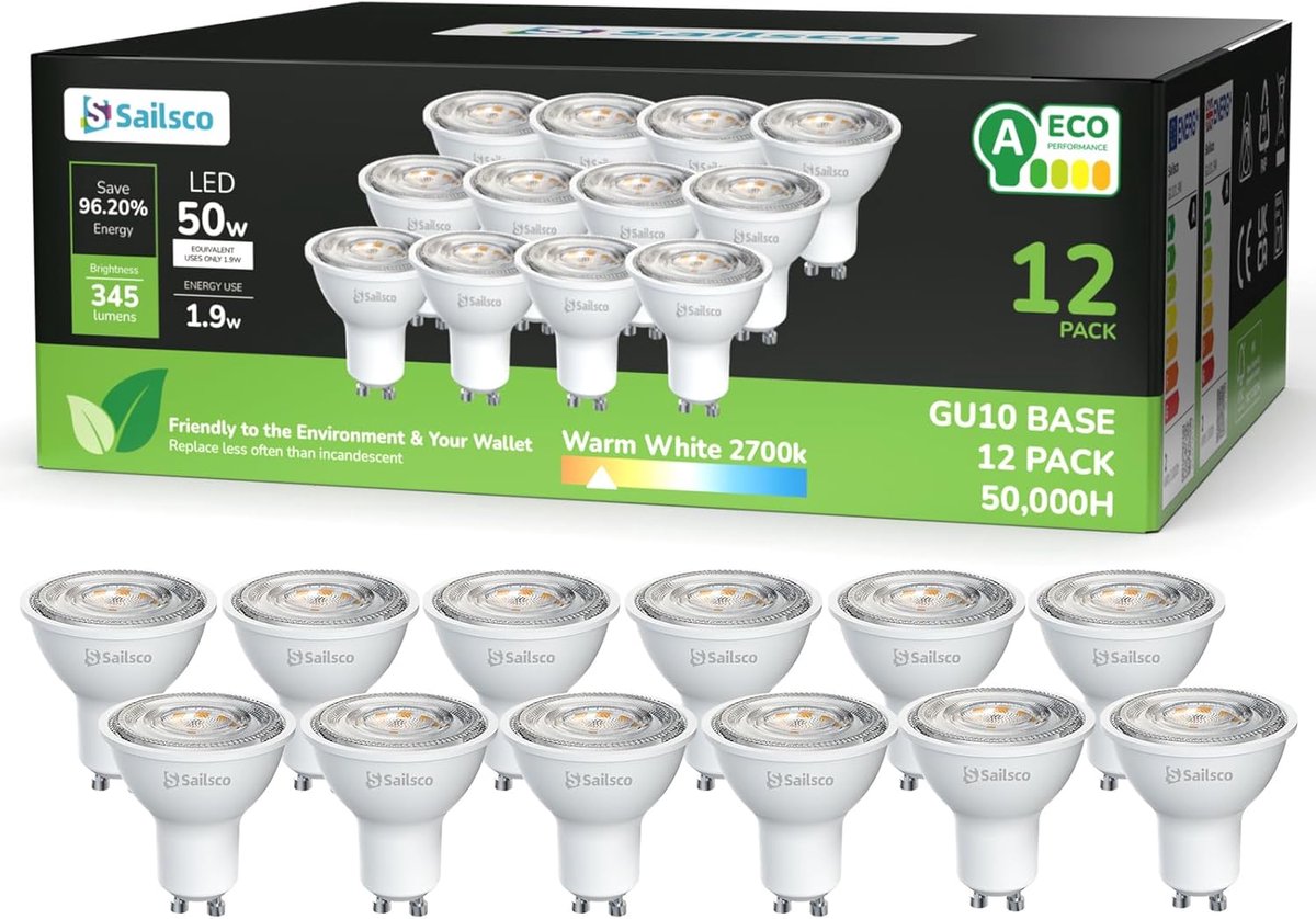 LED Spot - Lamp - Verlichting - Energiezuinig - 12 Stuks - Warm Wit