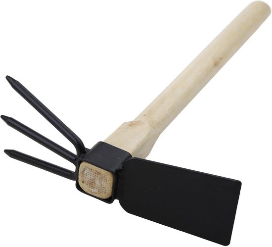 Hand Graafmachine Schoffel - Tuin Gereedschap - Bodem Bewerken - Twee-in-één multifunctioneel - 36 cm - Hout — afbeelding 3