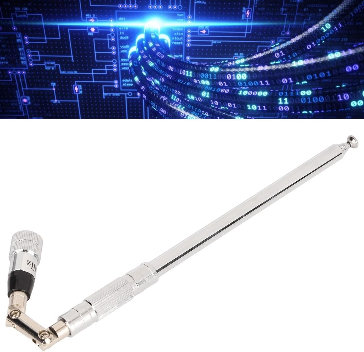 Luchtvaart Antenne - Frequentieband Antenne - Radio Communicatie - Flexibel Ontwerp - 25 cm - Zilver