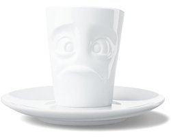 Espressomok met schotel - Koffiekopje - Genieten van koffie - Mini versie - 80 ml - Wit