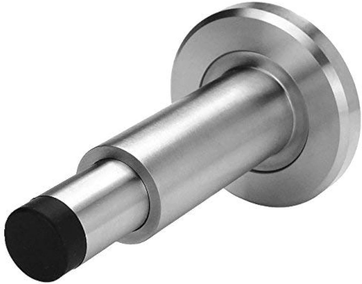 Deurstopper - Wandbeschermer - Deur Dempen - Verstelbare Hoogte - 75-110 mm - Zilver Zwart