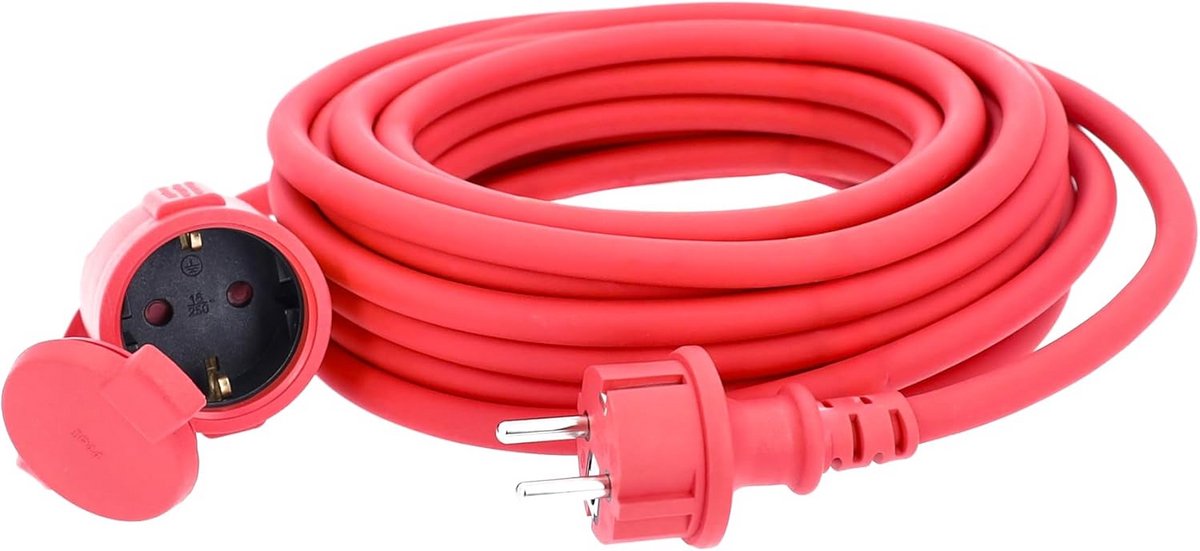 Verlengsnoer - Stroomkabel - Buiten Gebruik - IP44 Weerbestendig - 40 meter - Rood