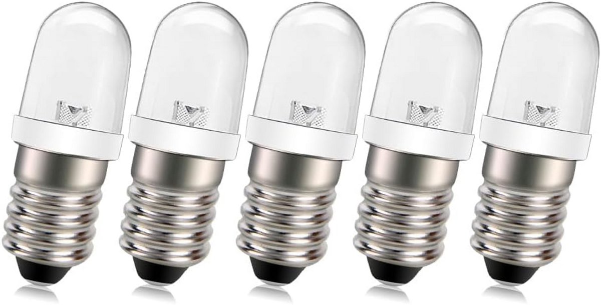 LED Schroeflampen - Mini Lampjes - Decoratieve Verlichting - Energiezuinig - 5 stuks - Wit