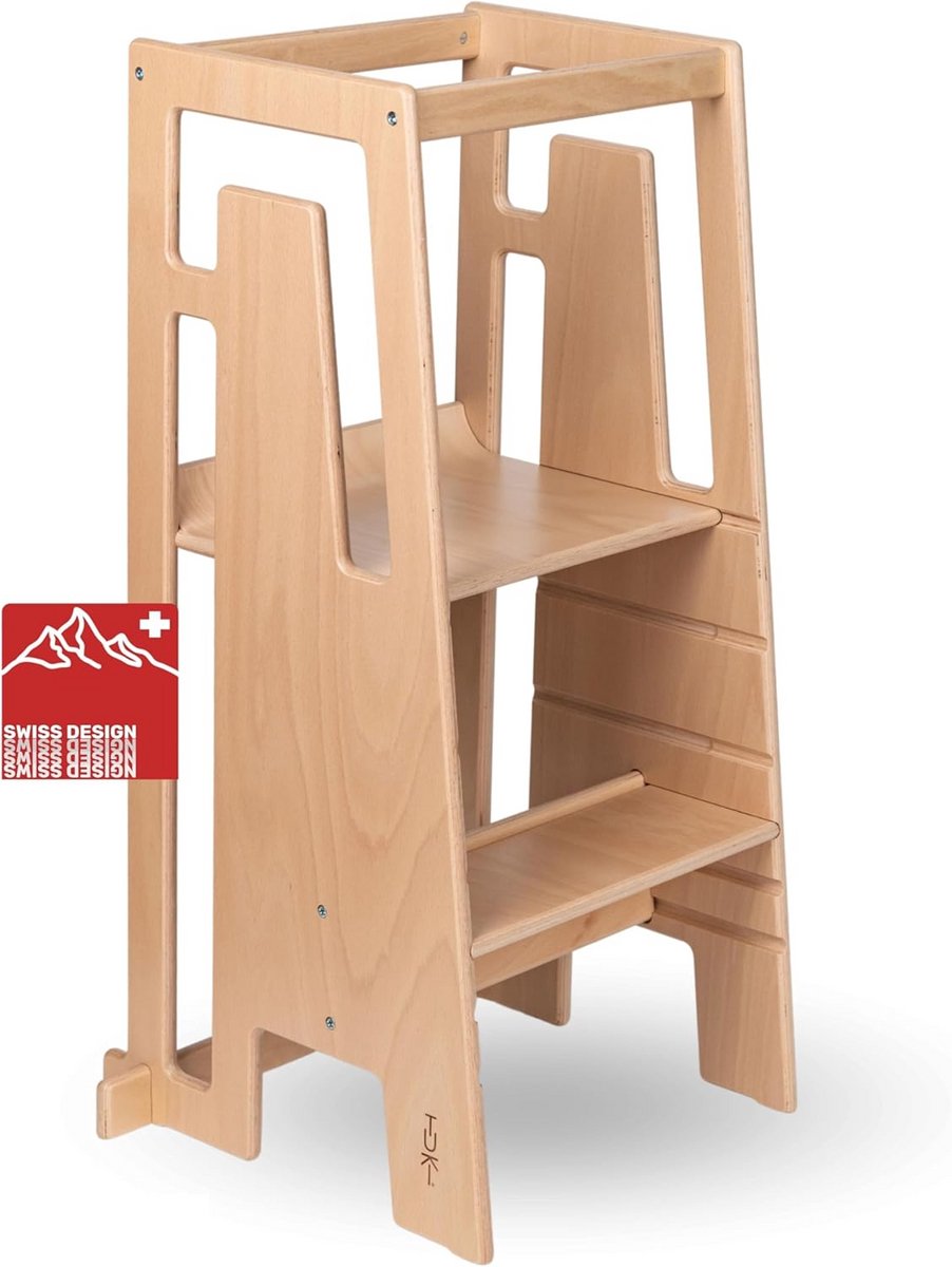 Leertoren Kinderen - Keukentoren Montessori - Actief Leren - In Hoogte Verstelbaar - 45 x 50 x 90 cm