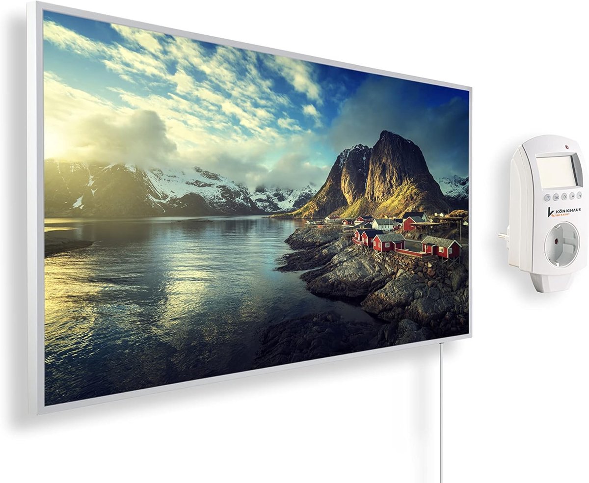 Infrarood Verwarming - Wandpaneel - Bijverwarmen Ruimte - Met Fotoprint - 600 Watt - Wit Frame