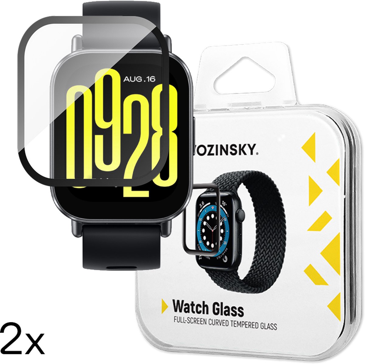 Wozinsky Gehard Glas Voor Xiaomi Redmi Watch 5 Active 2 Stuks Volledige Lijm