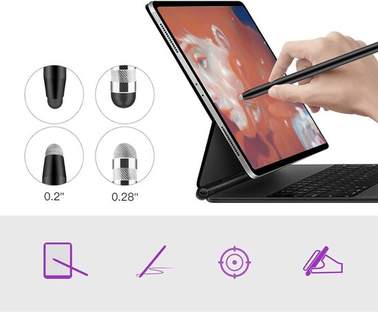 Tech-Protect 4-Punts Stylus Voor Telefoons Tablets Ipad Samsung Snelle Reactie — afbeelding 4