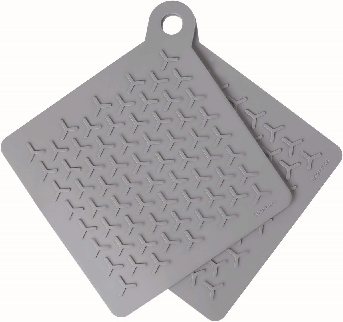 Pannenlappen Set - Keuken Textiel - Hitte Bescherming - Hittebestendig Siliconen - 20 x 20 cm - Stone Grijs