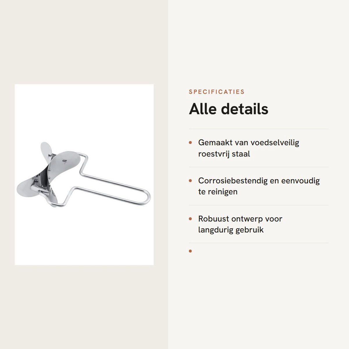 Dailygoods- Knoedelsnijder Roestvrij Staal - Deegsnijder - Corrosiebestendig - Duurzaam - Eenvoudig te Reinigen - Praktische Keukenhulp