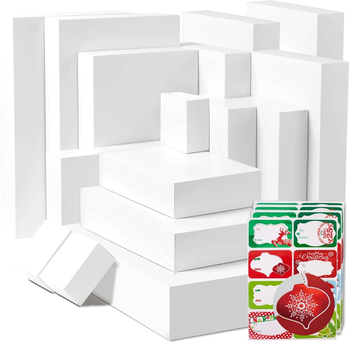 Geschenkdozen met Deksel - Verpakkingen Cadeaus - Kleding Inpakken - Extra Groot Formaat - 16 Stuks - Wit