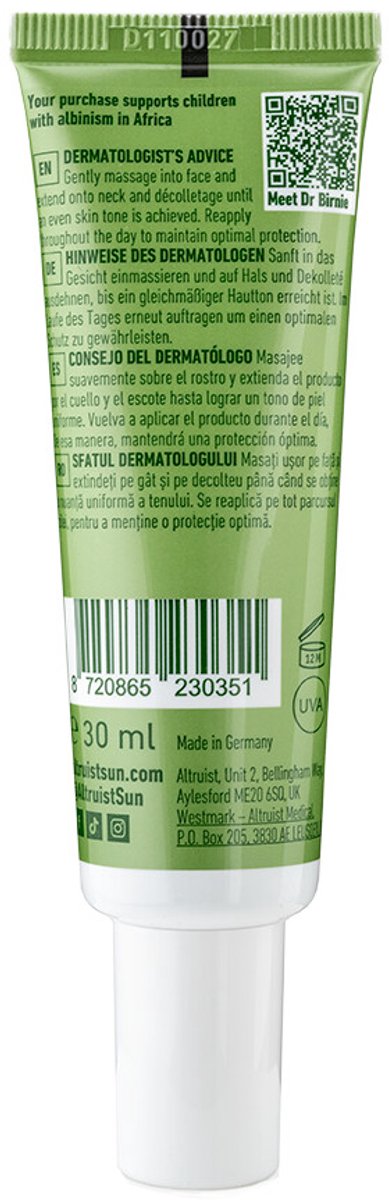 Altruist Zonnebrandcrème Anti-Roodheid en Pigmentatie Light SPF50 - 2 x 30 ml - Voordeelverpakking