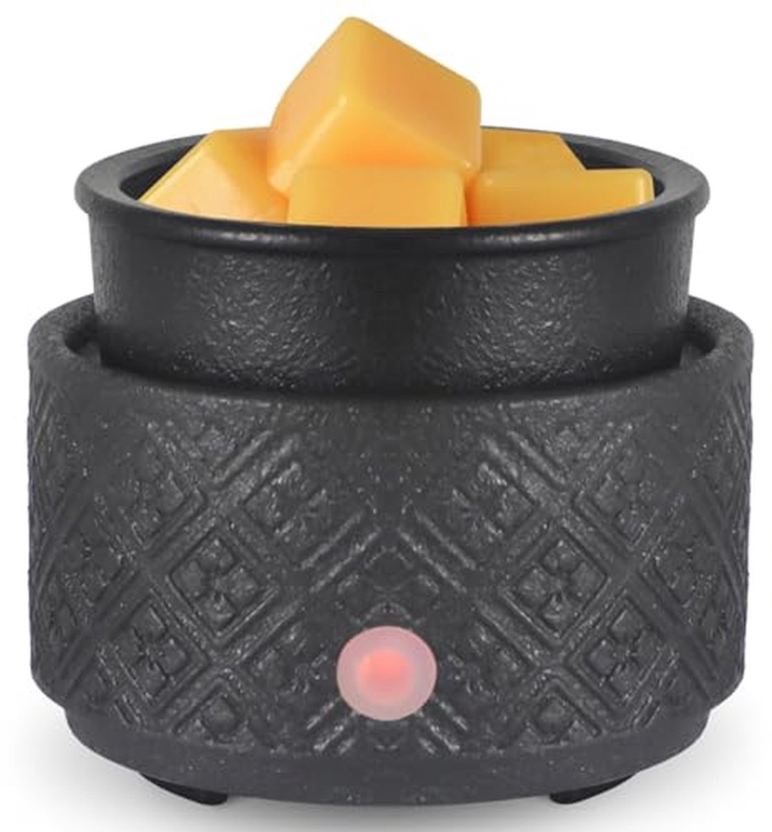 Waxinelichtjeshouder Keramiek - Geurbrander - Huis Parfumeren - 3-in-1 Functie - 9x9x10 cm - Zwart