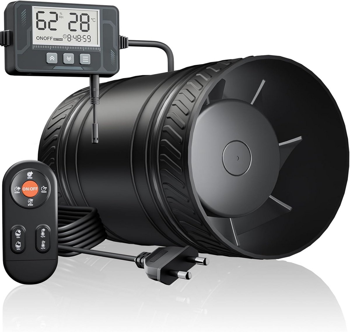 Kanaalventilator - Luchtverplaatser - Ventilatie Verbeteren - Regelbare Luchthoeveelheid - 100 mm - Wit