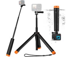 selfiestick zwevende handgreep statief waterdicht uittrekbaar selfie monopod geschikt voor Go Pro Hero 13 12 11 10 9 8 7 6 5 4 3, 3+ DJI Action 5 Pro Action 4/3 Insta360 Action