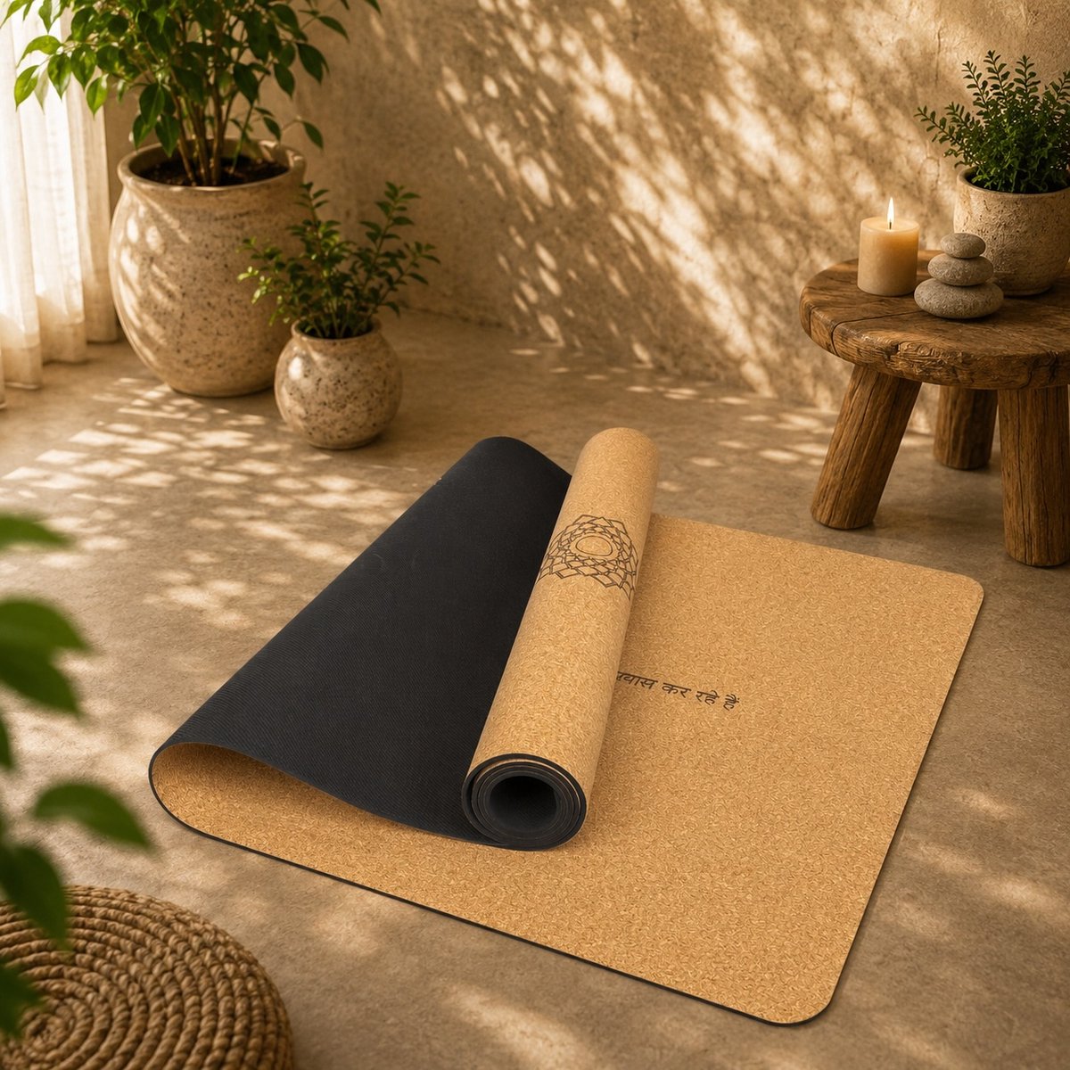 YoZenga Limited Chakra Yoga Mat - Premium Natuurlijk Kurk thumbnail 2