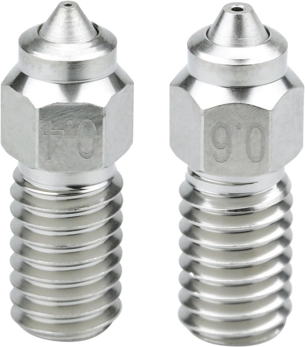 Bimetalen Nozzles - 3D Printer Onderdelen - Precisie Printen - Hoge Temperatuur Bestendig - 2 Stuks - Zilver