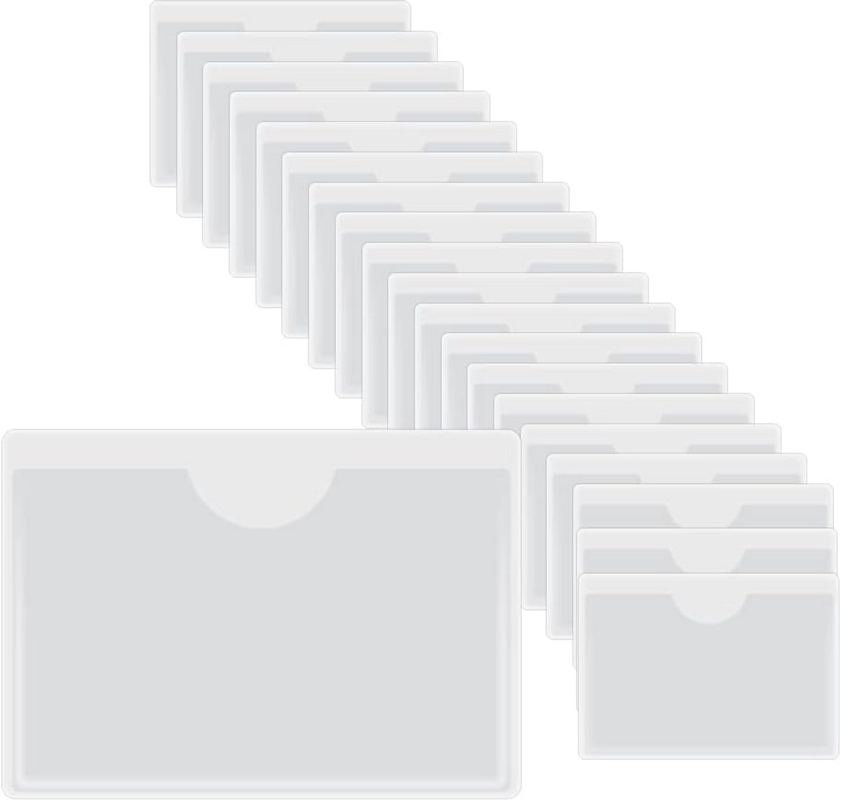 Zelfklevende Kaarthouders - Etiketten Zakjes - Kaarten Beschermen - Dubbelzijdig Transparant - 20 Stuks 5x7cm - Transparant
