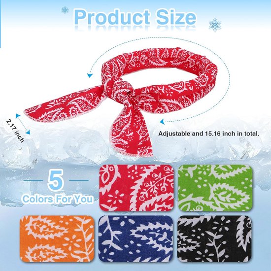 Verkoelende sjaal - Nekverkoeler bandana - Zomerse verfrissing - Zacht katoenmix - Universele maat - Bloemenprint — afbeelding 5