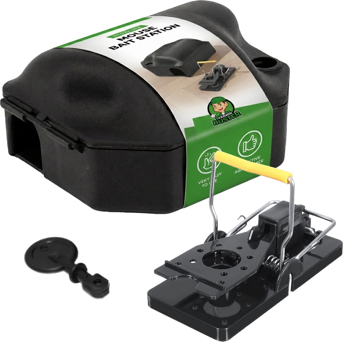 VerminBuster Muizenvoerdoos + Muizenval - Inclusief slot - Voerdoos Muizen - Muizenvoederdoos - Muizenvoerkist