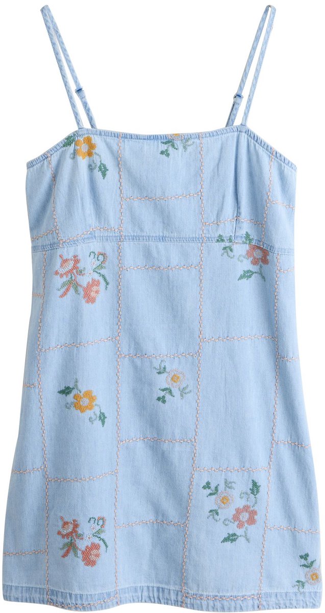 Next - Dames - Versierde denim mini-jurk - Blauw