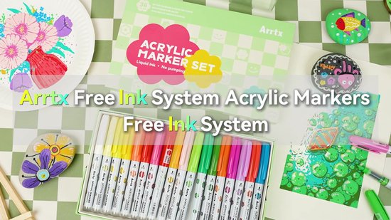 Arrtx - Acrylmarkers - Direct Liquid Ink - Paint Brush Tip Markers - 36 kleuren