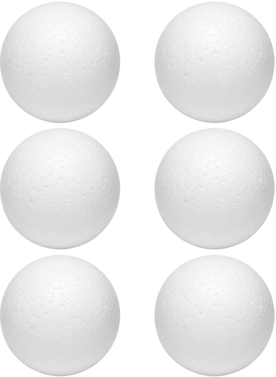 Piepschuim vormen bal - 6x - D8 cm -