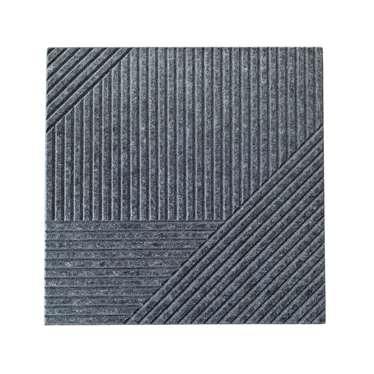 IVOL Akoestisch wandpaneel - 5 stuks - 60x60cm - Vilt - Geometrisch motief Donkergrijs - Wandpanelen