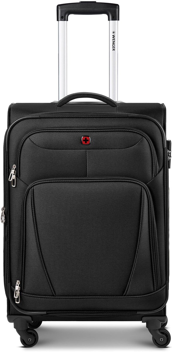 Wenger Beaumont 4 wielen Trolley M 67 cm met uitbreidingsplooi - Zachte bagage - Combinatieslot - black