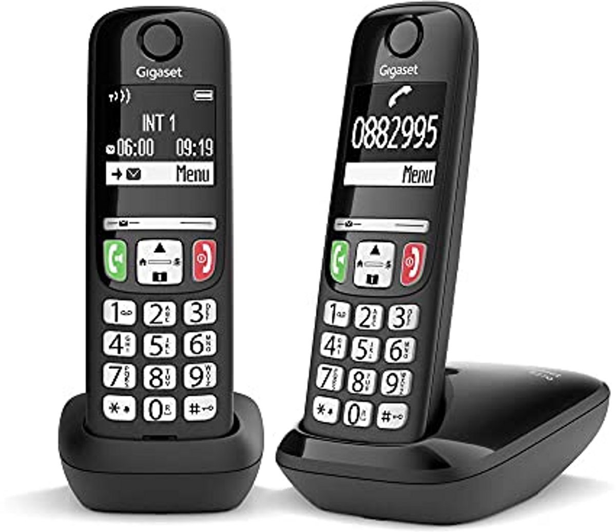 Draadloze Telefoon - Huistelefoon Duo - Thuis Bellen - Groot Verlicht Display - Niet Van Toepassing - Zwart