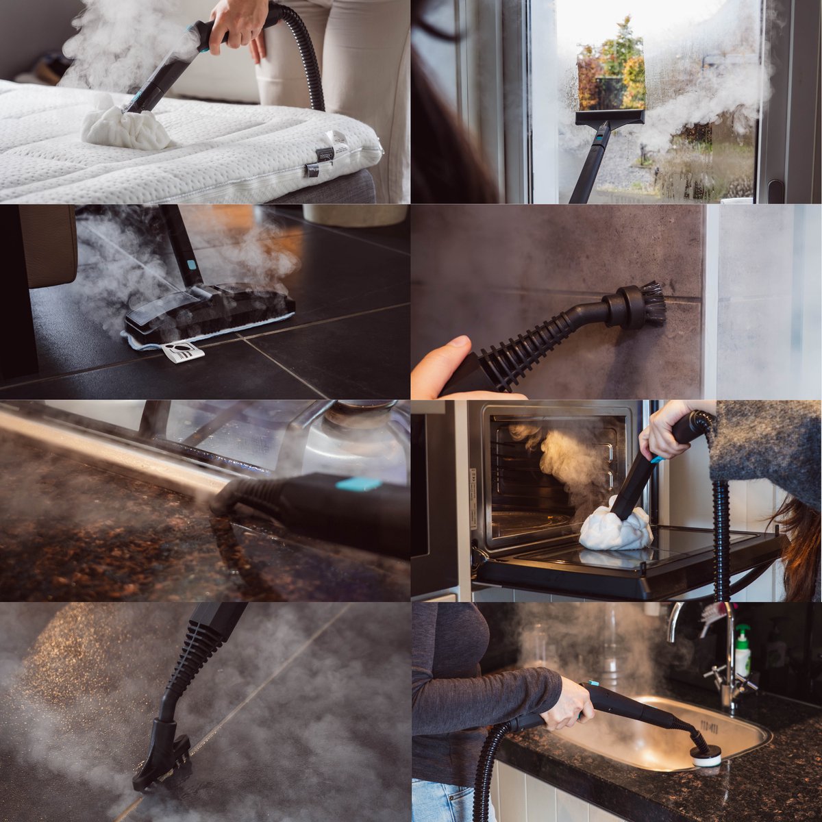 Sophitech Stoomreiniger - 2600W - 30s Opwarmtijd - 4 Bar Krachtige Stoom - 2.5L Watertank - 140°C Dieptereiniging - Handstomer & Vloerstomer - Inclusief 20 Accessoires thumbnail 5