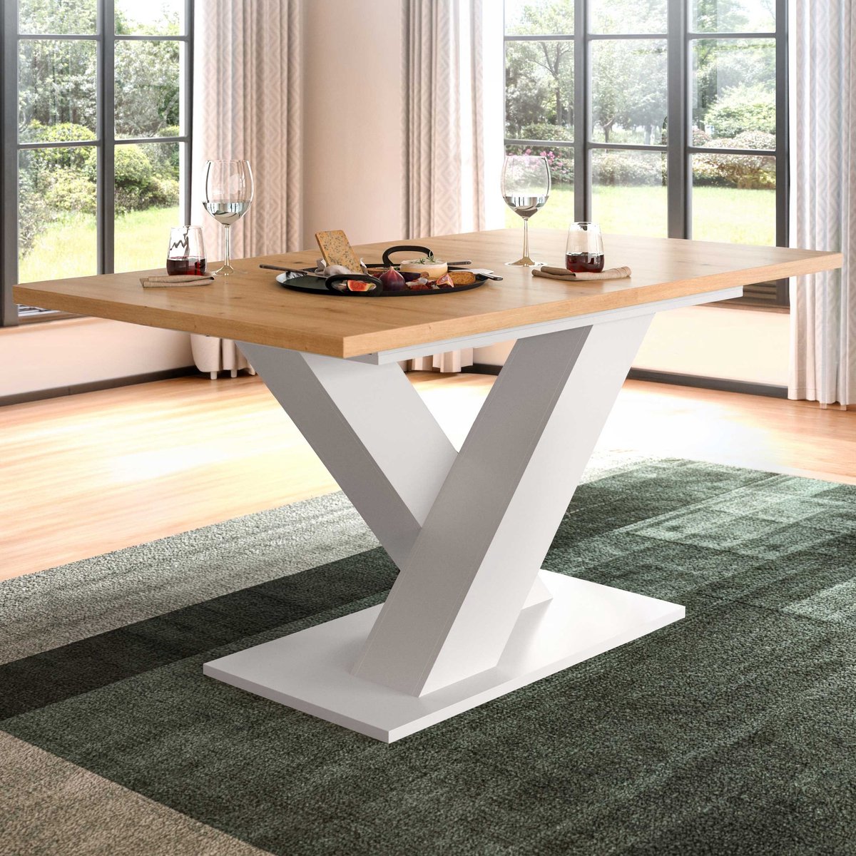 Uitschuifbare Eettafel Motion Emob - Artisan Afwerking - 150-190x76x90cm - Wit