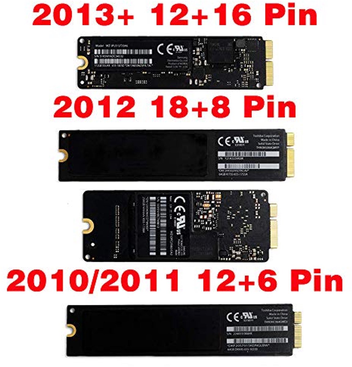 SSD Adapter - SATA Converter - Data Herstel - 2012 Model Specifiek - 121x43x11 mm - Zwart
