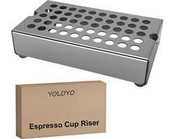 Koffiedruppelbak - Espresso houder - Espresso zetten - Roestvrij staal - 40 mm hoogte - Zilver