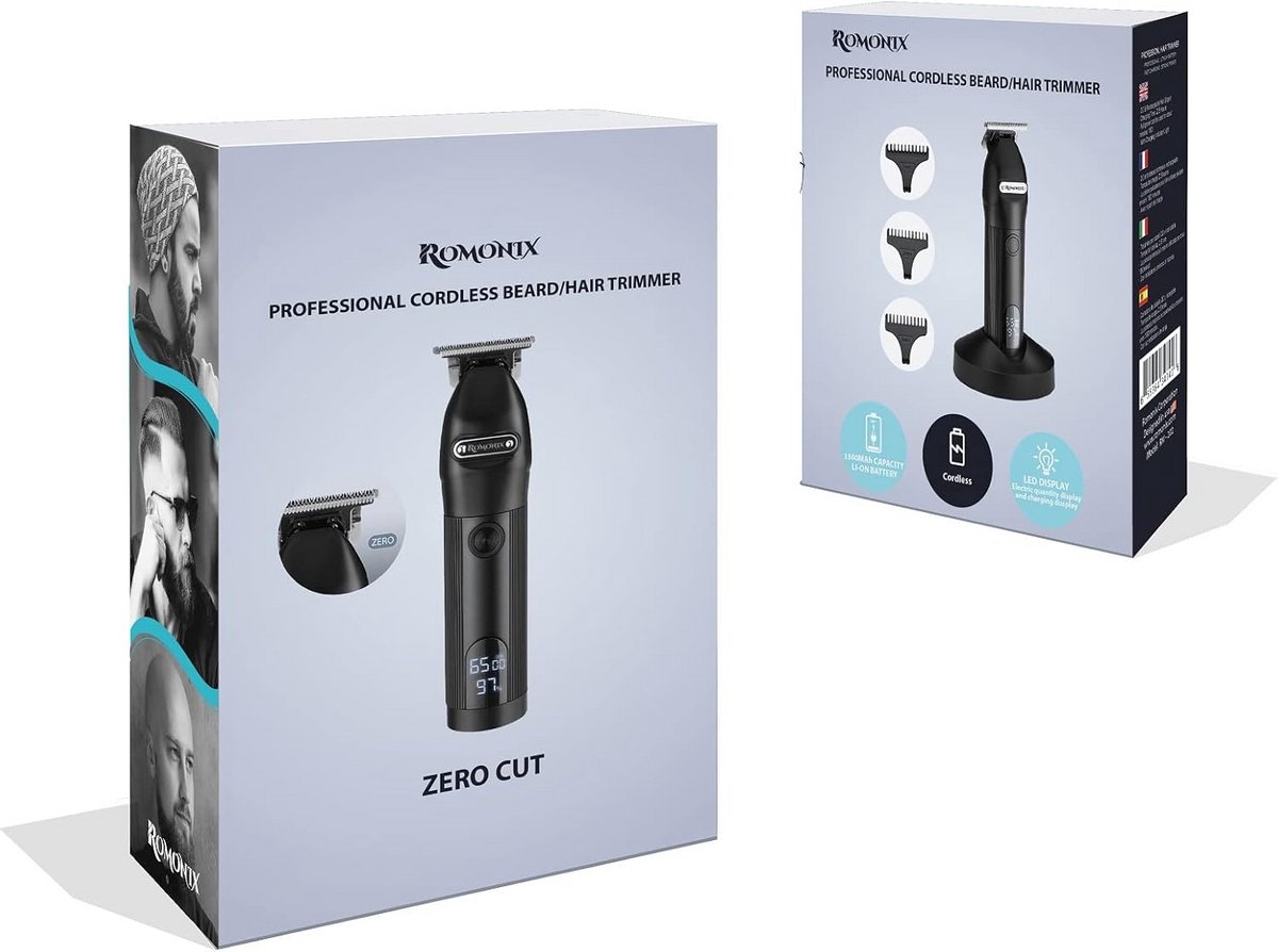 Professionele Trimmer - Draadloze Tondeuse - Haar Precisie Werk - 180 Minuten Looptijd - LCD Display - Zwart