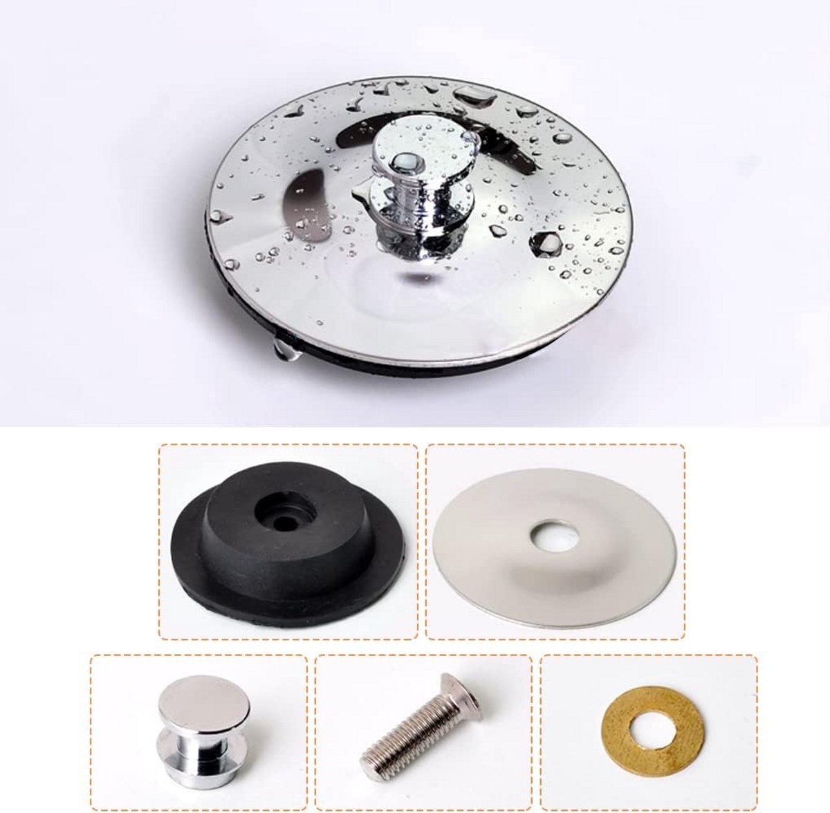 Afvoerstop - Wastafelstop - Water Besparen - Universele Pasvorm - 40-50 mm - Zilver
