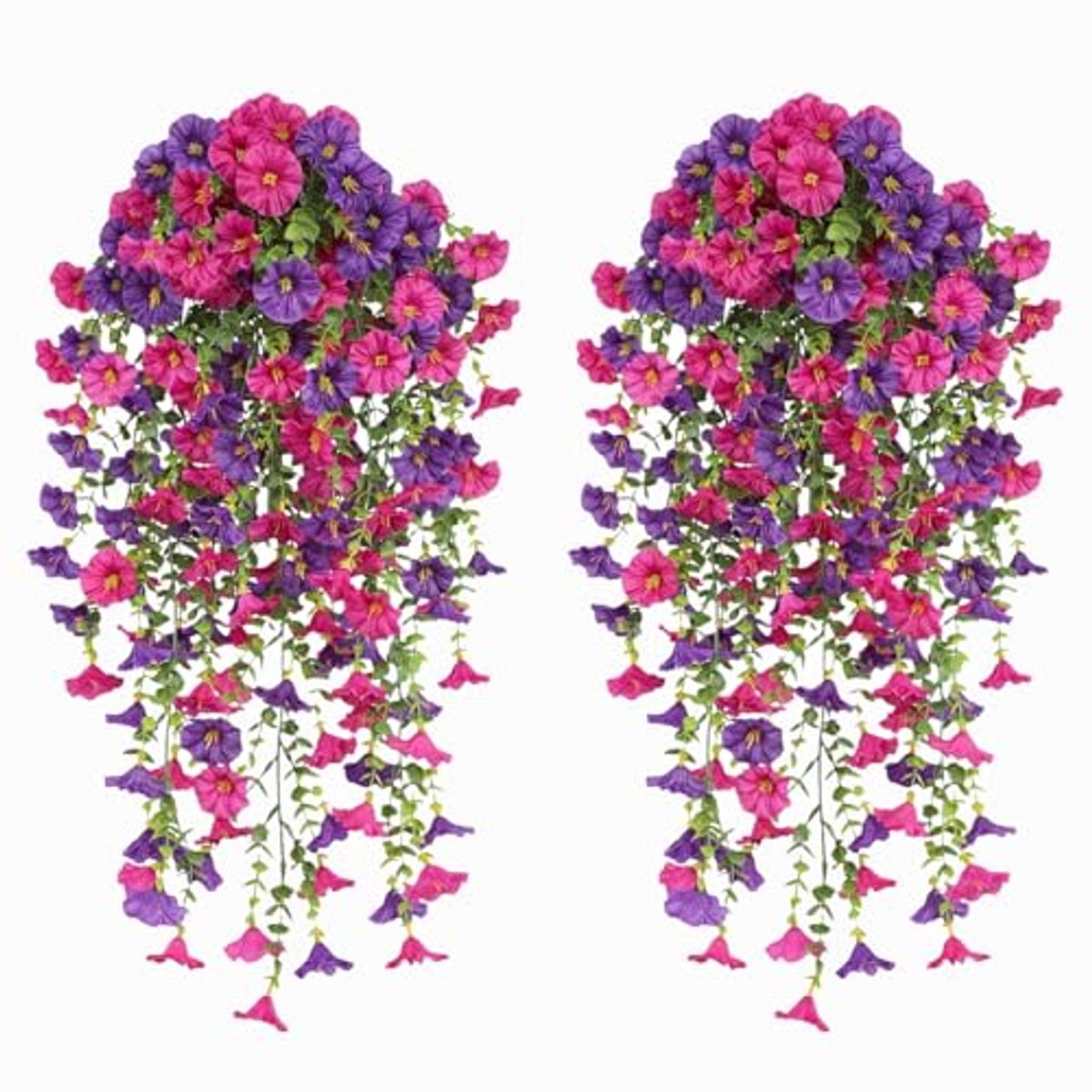 Kunstbloemen Set - Hangplanten Decoratie - Balkon Verfraaien - UV- en Waterbestendig - 4 s