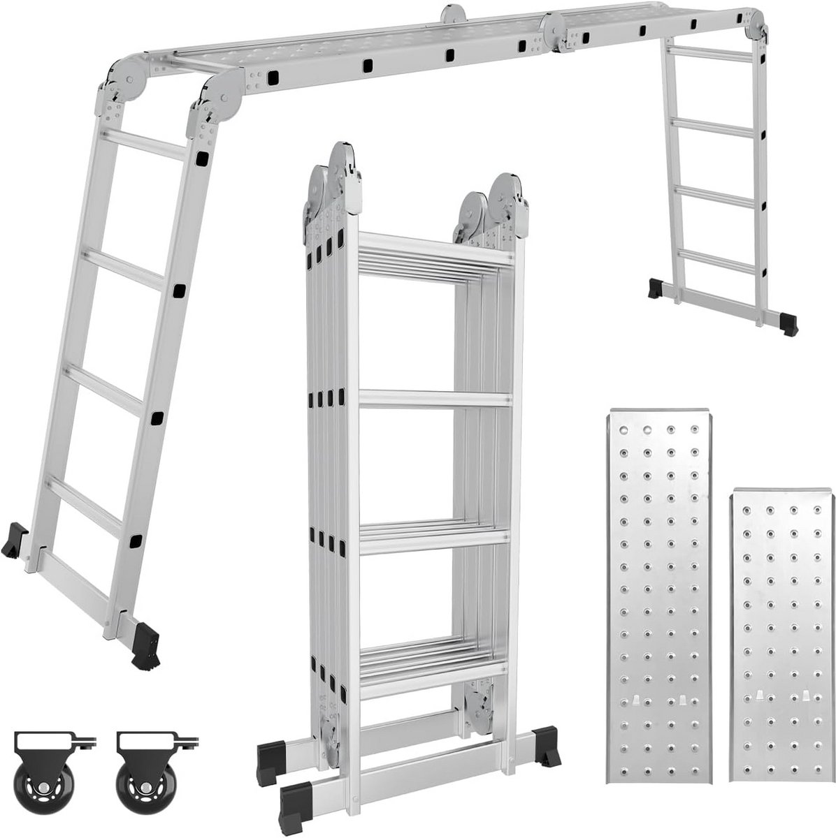 Multifunctionele Ladder - Vouwladder Steiger - Veilig Klussen - 7-in-1 Model - 470 cm - Aluminium