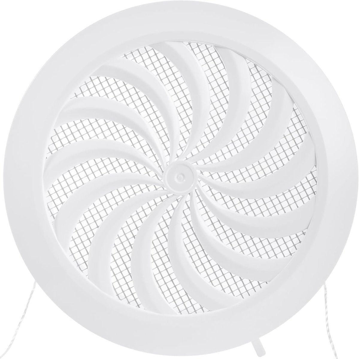 Ventilatierooster - Afsluitbaar rooster - Luchtregulatie binnen - Met insectenwering - 125 mm diameter - Wit
