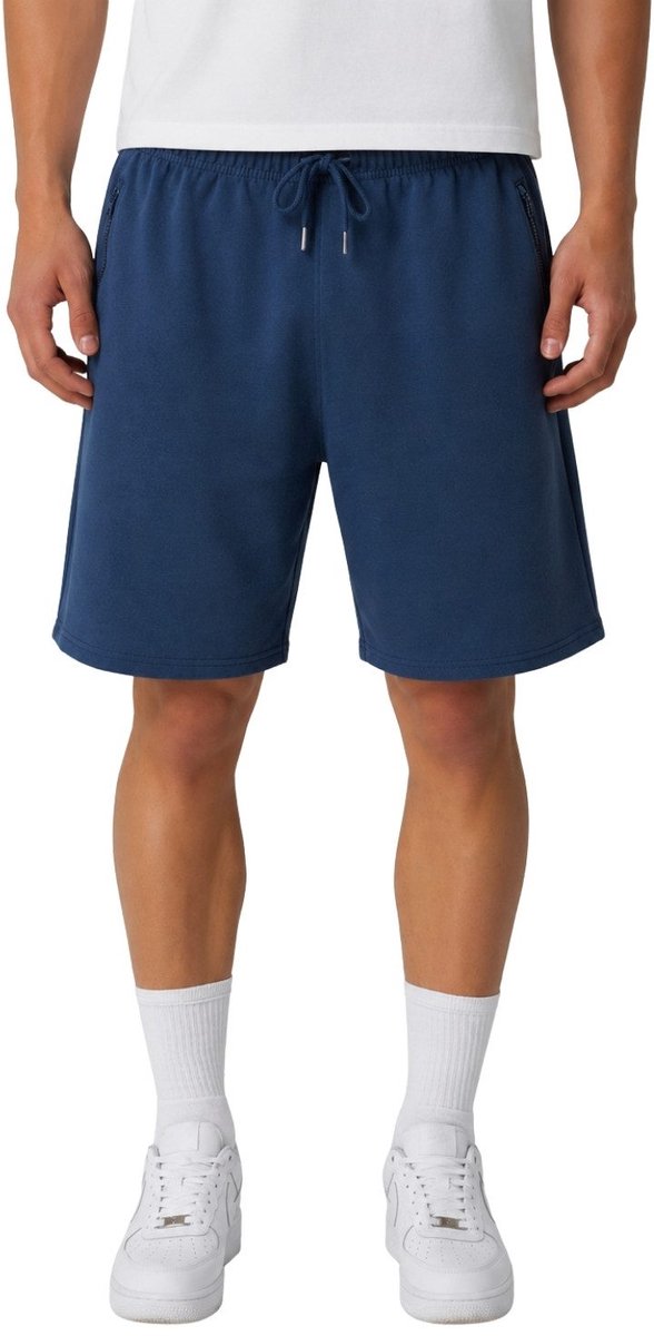 Smith & Solo korte broek heren - comfortabele shorts heren - katoen sweat short - indigo
