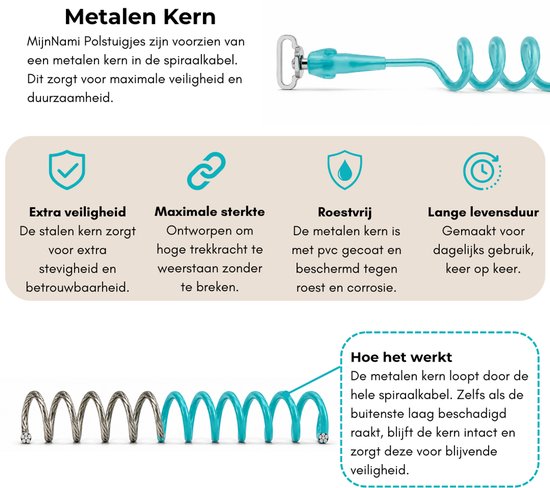 Polstuigje Mintgroen 360 Plus met slotje - Het enige CE gekeurde polstuigje - 2 meter elastisch koord - Kindertuigje — afbeelding 4