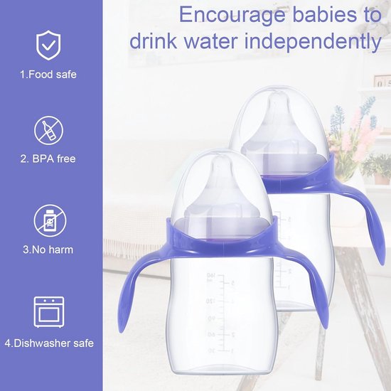 Set van 3 Handgrepen voor Lansinoh Anti Koliek Babyflessen 5oz / 8oz - Paars - Vervangende Flesgrepen voor Borstvoeding - Gemakkelijk Vast te Pakken - BPA-vrij PP-plastic — afbeelding 4