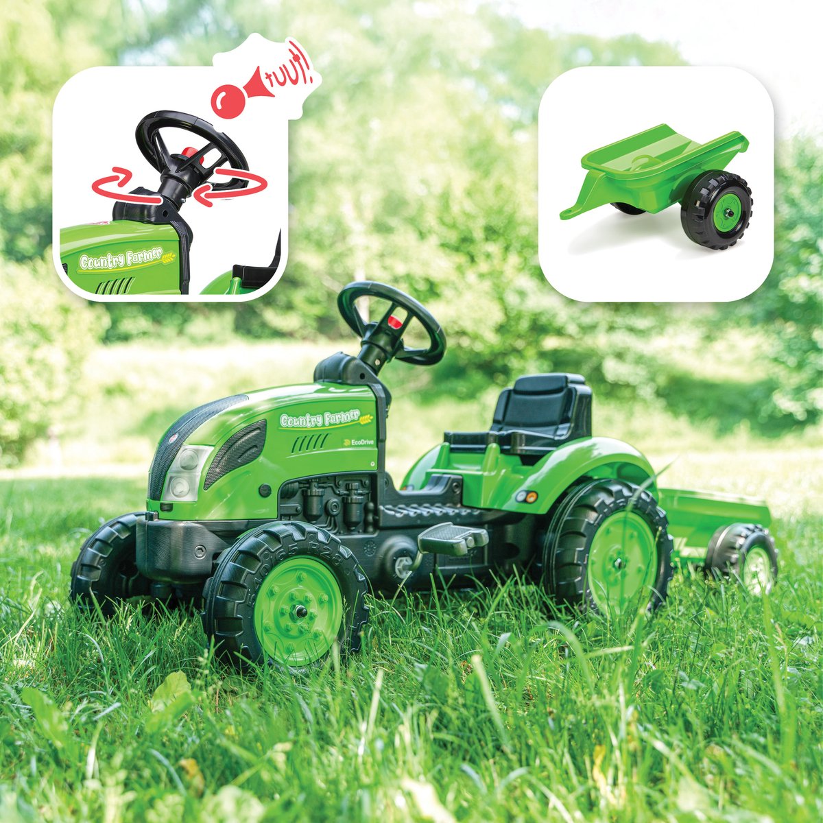 Falk Country Farmer - Jongens - Groen - Traptractor